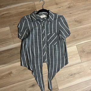 Striped button up blouse small